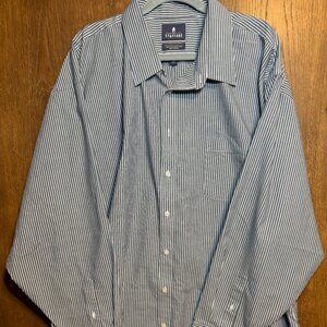Stafford Tailored Couture Performance Dress Shirt 20 35/37 Gray White Stripe